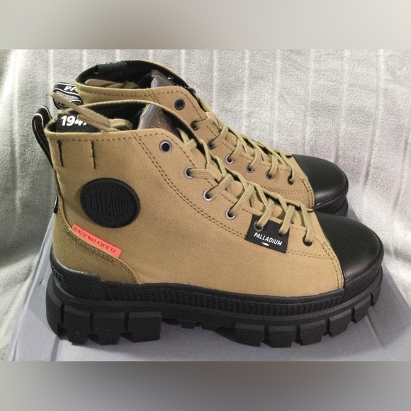 Palladium Women’s Revolt HI TX Platform Canvas Olive Boots - Picture 7 of 15